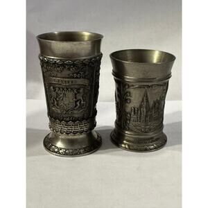 Vintage Pewter Mini Cups – German SKS Zinn, 2" & 2.5"